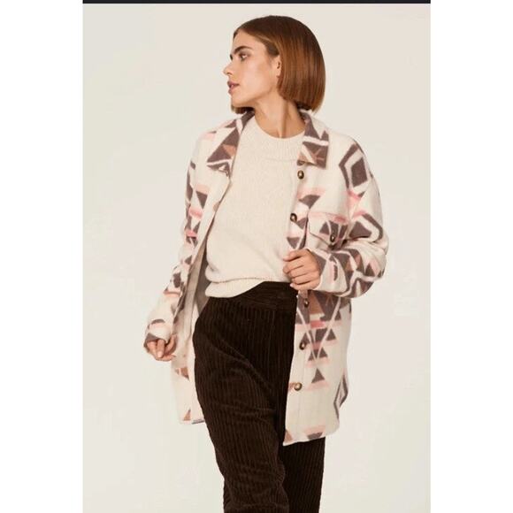 Anthropologie Sanctuary Pocket Shacket Southwest Shirt Jacket Sz S Oversized - Picture 2 of 8